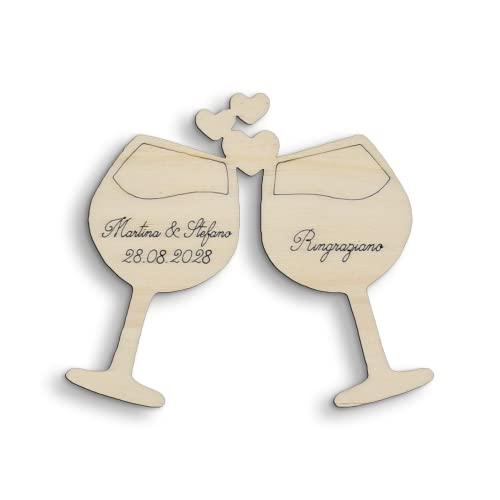 Idea's Cottage. Segnaposto personalizzato per eventi a forma di Calici. Per occasioni a tema vino. Fai sentire speciali gli invitati alla festa di matrimonio, battesimo, laurea.…