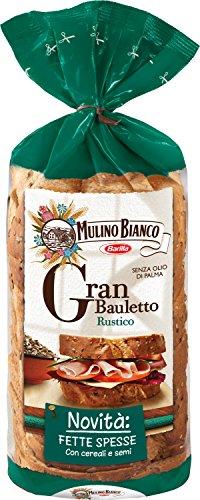 Mulino Bianco Gran Bauletto Rustico con Farina di Segale, Semi di Girasole, Sesamo e Lino, Pane Gustoso e Ricco di Fibre, Ideale per Pausa o Spuntino, Senza Olio di Palma, 500 g