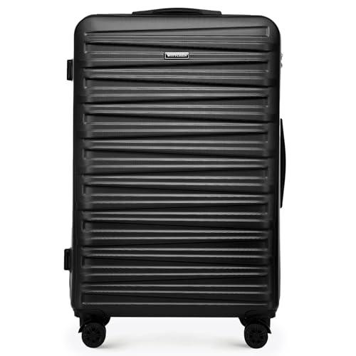 WITTCHEN Skyspeed Line Valigia grande Valigia rigida ABS Valigia grande Rolling Trolley Check-In Valigia da viaggio Serratura a combinazione Manico telescopico 4 Ruote Nero Ryanair/ITA Airways
