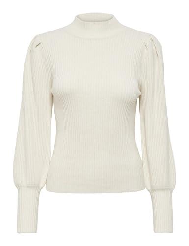 ONLY Onlkatia L/S Maglione a Collo Alto Knt Noos, Bianco e Grigio, S Donna