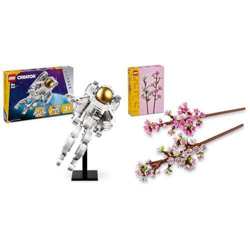 LEGO Creator 3 in 1 Astronauta Spaziale Trasformabile in Cane Giocattolo o in Modellino & Creator Fiori di Ciliegio, Idee Regali Donna, Uomo, Lei, Lui, Festa della Mamma e Adulti