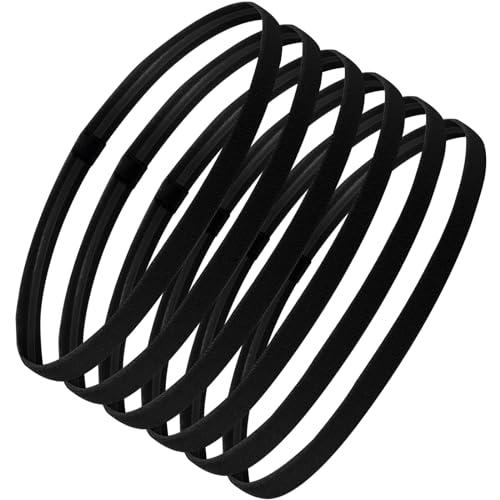 Sularpek Sportiva Fascia Capelli, 6 Pezzi Cerchietto Sportivo Sottile, Sportive Fascette Antiscivolo, Fascia Elastico Capelli Uomo e Donna per Sport, Yoga, Fare Jogging, Calcio