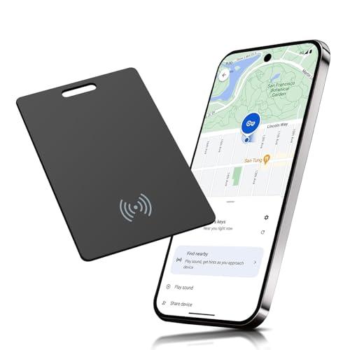 Wallet Tracker per Android, senza fili, smart tracking card, sottile, compatibile con Google My Device, app (Android Solo), per valigia/borse, nero