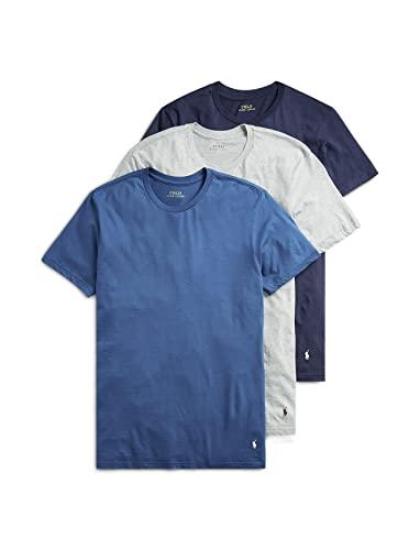 Polo Ralph Lauren Maglietta Intima da Uomo (Confezione da 3), Blu Navy/Blu/Grigio, XL