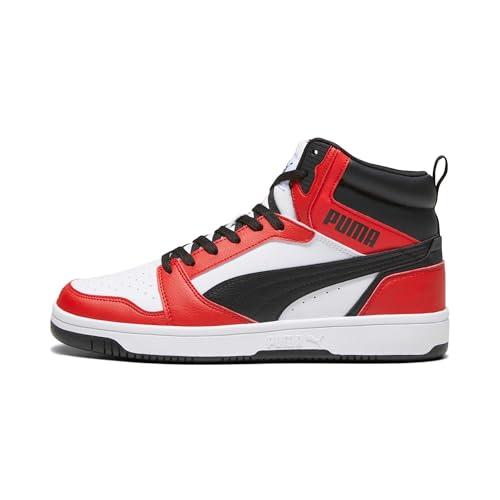 PUMA Rebound V6, Scarpe da ginnastica Unisex - Adulto, White Black For All Time Red, 42.5 EU