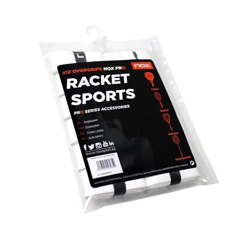 NOX PRO 12 Unidades, Overgrip per Paddle Tennis, Bianco, Blister: 19x14x2 cm
