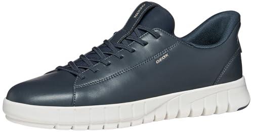 Geox Scarpe da Ginnastica da Uomo U Flex Plus A, Blu Navy, 43 EU