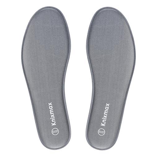 Knixmax Donna Uomo Solette in Memory Foam Inserti per scarpe Comfort Assorbimento degli urti Imbottitura per il supporto del piede Suole interne Schiuma morbida Grigio 39EU