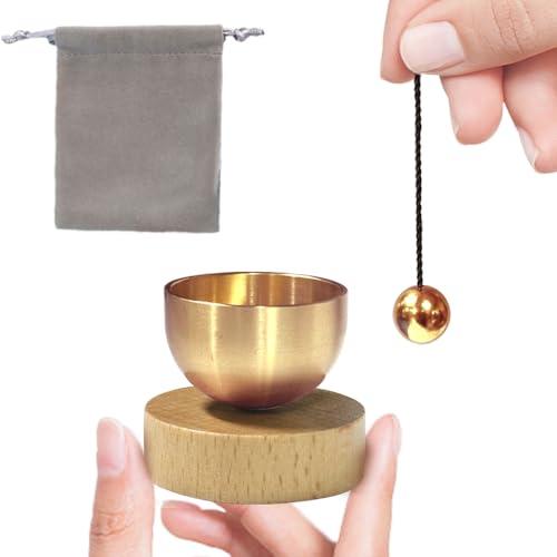 Percussore di Legno Campana Tibetana Piccola Campana Tibetana Armonica Campana Tibetana Antica Campana Tibetana Fatta a Mano Campana Tibetana Ciotole di Canto (E)