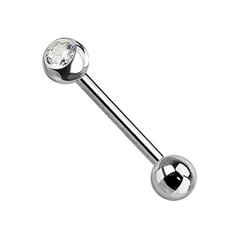 WARRIOR Piercing a Lingua Barbell Sterile in Acciaio Chirurgico Misura 14G(1,6mm) Lunghezza 16mm Confezione Singolo Pezzo PLS-059