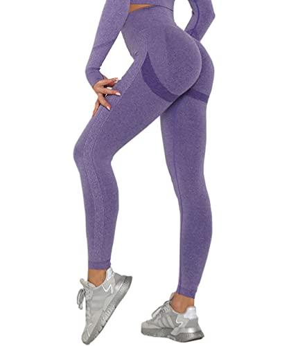 Merlvida Leggins Sportivi Donna Vita Alta Leggings Push Up Pantaloni Palestra Controllo della Pancia Anticellulite Pantacollant Opaco Elastici Tuta Collant Abbigliamento Sportivo Yoga Fitness