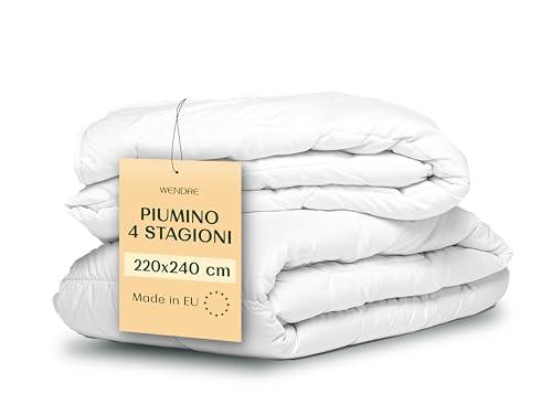 Wendre Piumino Matrimoniale 4 Stagioni 220x240 – Piumino Doppia Temperatura con 2 Piumini Separati (150+250 GSM) – Certificato OEKO-TEX, Lavabile e Anallergico