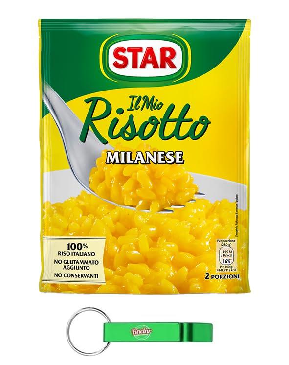 15x Star Il Mio Risotto Milanese - Riso cremoso con zafferano 100% italiano Preparato 175g + Portachiavi Beni Culinari