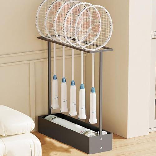 Hltdzer Porta Racchette da Tennis in Ferro Portaoggetti per Racchetta da Badminton da Pavimento Rastrelliera Racchetta Tennis Rastrelliera Racchetta Tennis Rastrelliera(Black)