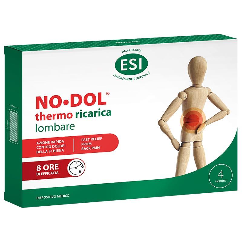 ESI, No-Dol Thermo Ricarica, 4 Cerotti Riscaldanti Schiena per Fascia Lombare, Dona Sollievo in Caso di Affezioni Reumatiche, Dispositivo Medico Senza Farmaci, Calore fino a 8 Ore, 4 pezzi