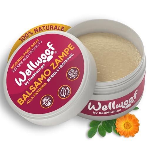 Crema Polpastrelli Cane 100% Naturale | Oli Moringa, Mandorla, Burro Karitè | Balsamo Zampe Cane Protezione Gelo Neve | Pomata Vegana Non Tossica per ingestione | Prodotta in Italia WeelWoof® - 70Ml