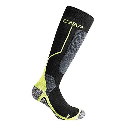 CMP - Calza da sci in lana, Nero, 39/42