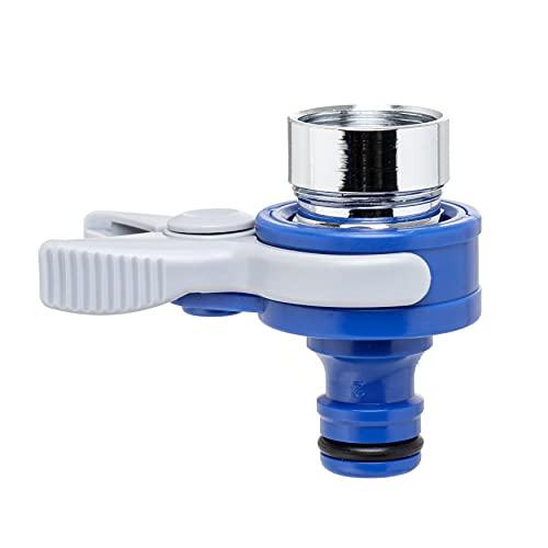 TATAY Top Line Adattatore Universale per Rubinetto Interno, Connettore con Filettatura Esterna 24 mm e Interna 22 mm, Protezione Solare, Installazione Facile, Blu