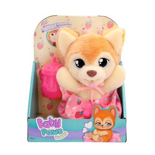 BABY PAWS Yummy Shiba Inu, cucciolo carrellabile la cui pancia si gonfia quando gli si dà da mangiare e si sgonfia quando gli si mette il paciere, giocattolo regalo per bambini dai 18 mesi in su