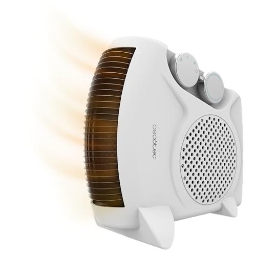 Cecotec Riscaldatore elettrico a basso consumo ReadyWarm 2000 Max Dual White. Termoventilatore da 2000 W, oscillazione a 65°, 3 modalità, termostato regolabile, area di copertura 20 m2, bianco