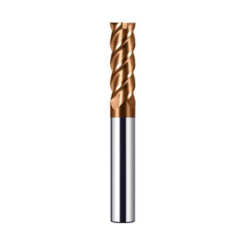 CREEYA 1PCS Fresa in metallo duro 8mm, 4 flauto CNC Fresa, HRC55, oro Rivestimento in TiSiN, frese cnc 8mm per Acciaio Metallo legno Acrylique Plastique (8mm)