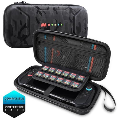 mumba Custodia per Nintendo Switch 2 2025 [Versione Plus], Borsa da Viaggio Portatile Rigida Protettiva per Blade/Titan, con 12 Slot per Schede di Gioco e Tasche [Grande Capacità] (Mimetico)