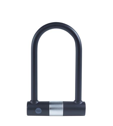 Yale Lucchetto di sicurezza a U con chiave Serie Essential YUL0/18/192/2 lunghezza 250mm, Acciaio Indurito, Incluse 2 Chiavi, Testato con spray salino per 96 Ore, Supporto per Bici