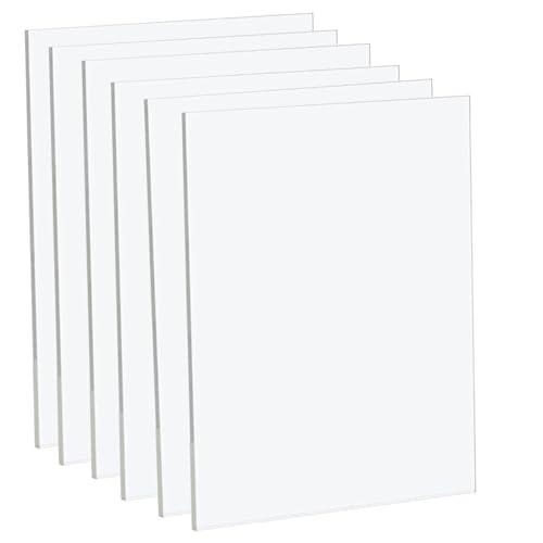 GSHUR Confezione da 6 fogli in acrilico trasparente, formato A3, 42 x 29 cm, in plastica acrilica trasparente, spessore 1 mm, per decorazioni, display, cornici, dipinti