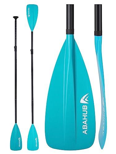Abahub Pagaia SUP Alluminio Remi SUP Paddle Stand Up Paddle Telescopico 173-213 cm per Tavola da Surf Canoa SUP, Lama in Nylon di Plastica in Nero/Blu/Verde/Rosso/Arancione/Giallo (2 in 1 Pagaia Blu)