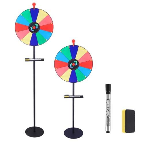 Ruota della fortuna con vassoio, 40 cm, giocattolo della ruota della fortuna con vassoio, 12 slot colorati, ruota della fortuna con supporto da 150 cm, roulette per carnevale, vincite, giochi della