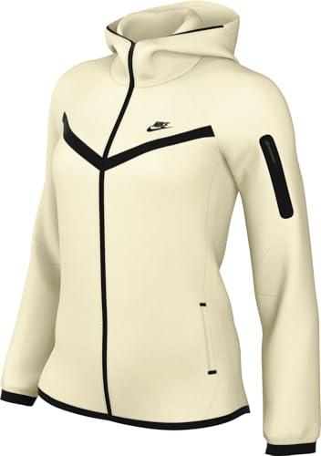 Nike Felpa con Cappuccio E Zip A Tutta Lunghezza Sportswear Tech Fleece Windrunner – Donna, Pale Ivory/Black, HV6747-110, M