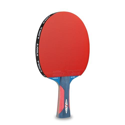 JOOLA Racchetta da ping pong Rosskopf Junior Pro approvato ITTF, racchetta da ping pong 5 stelle, manico blu/rosso, spessore spugna 1,8 mm