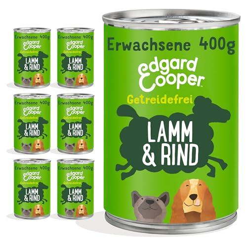 Edgard & Cooper Cibo umido per cani (agnello e manzo, 400 g x 6), senza cereali, ingredienti naturali e carne fresca, pieno di aminoacidi essenziali