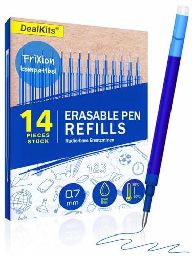 DealKits - 14 ricariche in gel cancellabili, 0,7 mm, compatibili con Pilot FriXion Ball & Clicker & Eberhard Faber, mine di ricambio per penna gel cancellabile, pratica per scuola e uso quotidiano