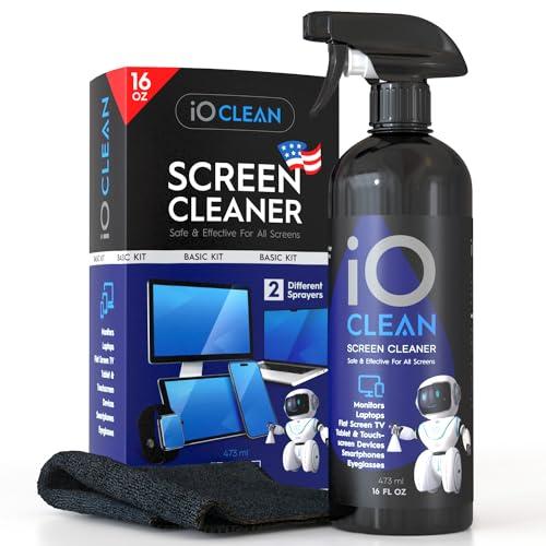 Detergente spray per lo schermo (473 ml), grande kit di pulizia per TV LCD, LED, OLED, Smartphone, iPad, laptop, touchscreen, monitor del computer, altri dispositivi elettronici, salviette in