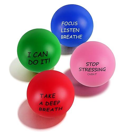 Ainiv 4Pz Antistress per Bambini e Adulti, Palline Squeeze Antistress in Schiuma, Pallina Antistress per Festa, Regali di Compleanno, Giocattoli da spremere per Ansia, Fidget, Tensione - Ispirante