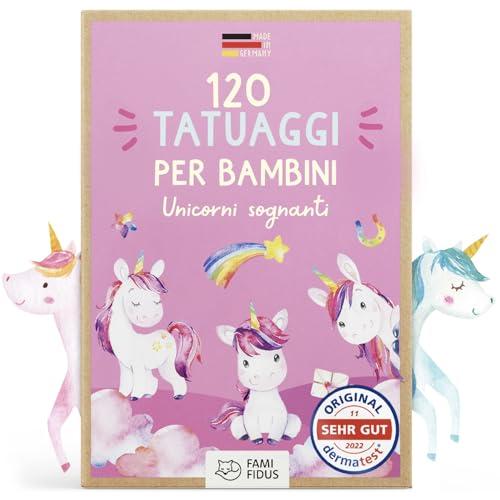 Famifidus 120 Tatuaggi per Bambini | gadget festa compleanno bambini – dermatologicamente OTTIMO e skin-friendly |