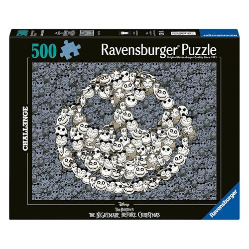 Ravensburger - Puzzle 500 Pezzi Nightmare Before Christmas | Puzzle Per Adulti 500 Pezzi | Puzzle Adulti Per Bambini Dai 14 Anni In Su Regalo Compleanno Per Bambini Dai 14 Anni In Su | Misure 49x36cm