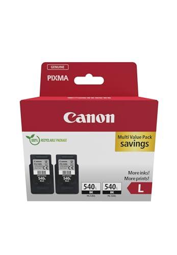 Canon Ink - PG-540L PACK - 2 Cartucce d'inchiostro nere originali a resa elevata per stampanti - Stampa fino a 600 pagine A4 (2 cartucce) - Compatibile con la stampante PIXMA