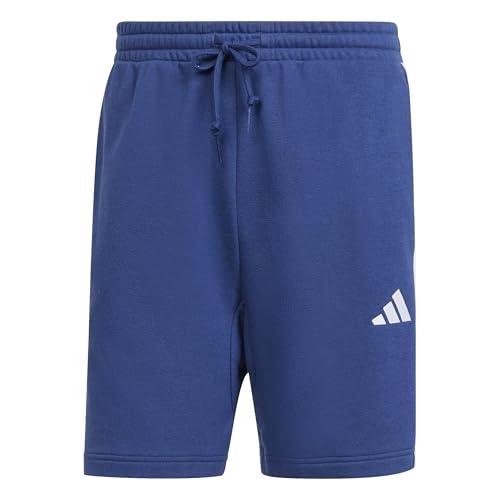 adidas Uomo Essential Three Stripes French Terry Short, Dark Blue/White, M