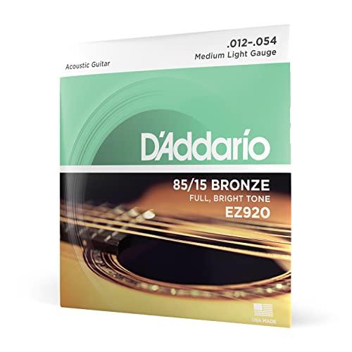 D'Addario Corde Chitarra Acustica | Corde per Chitarra Acustica | Corde Acustica | EZ920 Set Corde Acustica EZ Great American, Bronzo, 12-54