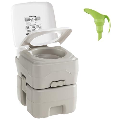 COSTWAY WC Portatile Adulti con Serbatoio dell'Acqua Rimovibile da 20 L, Toilette Portatile con Pompa di Scarico, WC Chimico da Campeggio, per Camper, Barca, Portata 200 kg