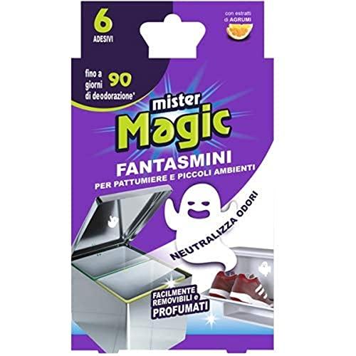 Mister Magic, Zero Odori per Pattumiere e Piccoli Ambienti, Pratici Adesivi per la Rimozione dei Cattivi Odori, con Estratti di Agrumi