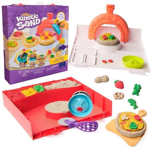 Kinetic Sand, Set di Gioco Squish Pizza, con 452 g di Sabbia e 5 Attrezzi, Giocattoli per Bambini e Bambine, 5+ Anni