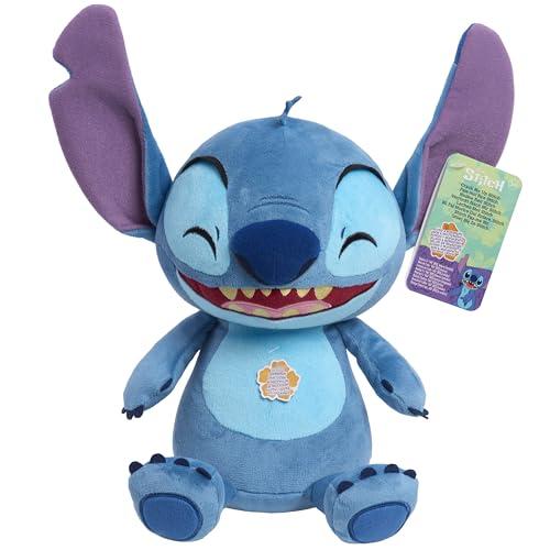 Just Play Peluche musicale Disney Crack Me Up di Stitch con effetti sonori e movimento, peluche interattivo da 28 cm, giocattoli per bambini dai 3 anni