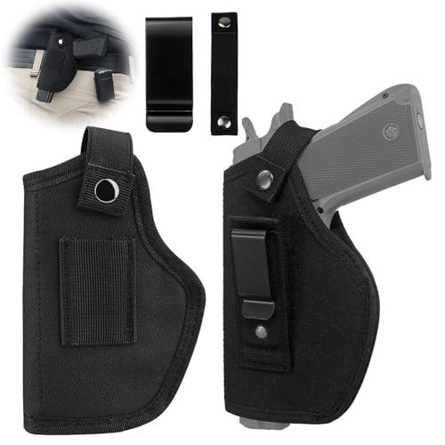 Norhogo 2 Pezzi Fondina per Pistola Nascosta, Pistola Interna o Esterna per Mano Sinistra e Destra, Pistole Tattiche Holster, Nylon Fondina da Trasporto Nascosta, Nero