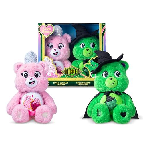 Basic Fun Orsetti del Cuore 22 cm – Set 2 Peluche Wicked (Good Luck come Elphaba & Love-a-Lot come Glinda) – Collezione Care Bears x Wicked