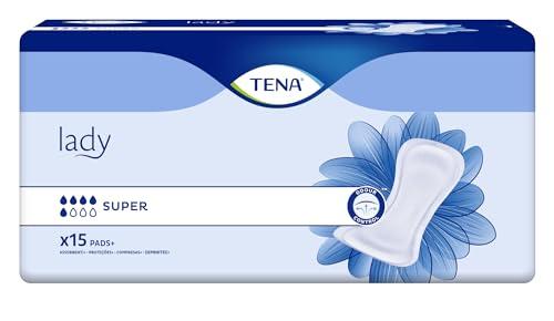 TENA Lady Super, 15 pezzi, per Donna, Assorbenti per Perdite Urinarie Femminili, Confortevoli