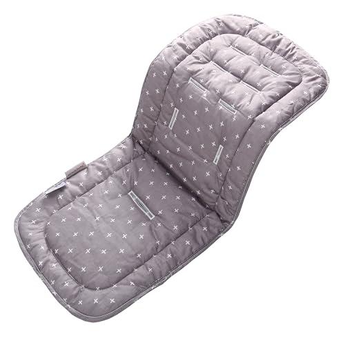 Miracle Baby Riduttore Passeggino Universale Neonato,Copriseduta per Passeggini,Morbido & Reversibile in Puro Cotone Copri Seggiolino Auto,Infant Cuscino Pad (Croce Bianca Grigia)