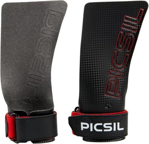PICSIL - Paracalli RX, Grips in Fibra di Carbonio Professionali, Sottili e Resistenti, Uso Con Magnesio, Ideale per Cross Training, Ginnastica e Calistenics, Senza Fori (Rosso, G)